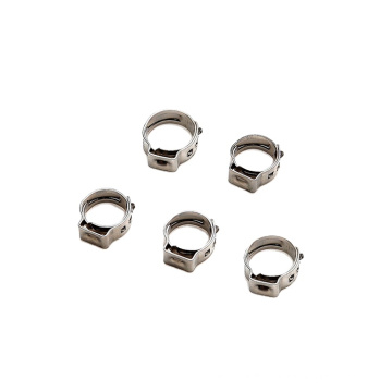 SS304 Stainless Steel Single Ear Stepless Hose Clamp For Pipe Clamps